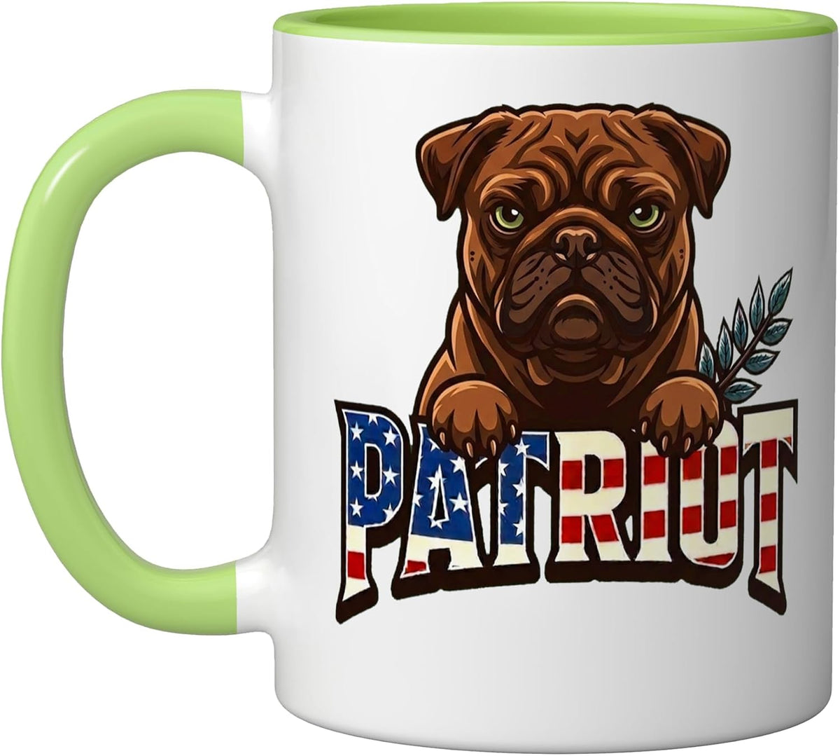 Patriotic Pug Doggie Ceramic Mug