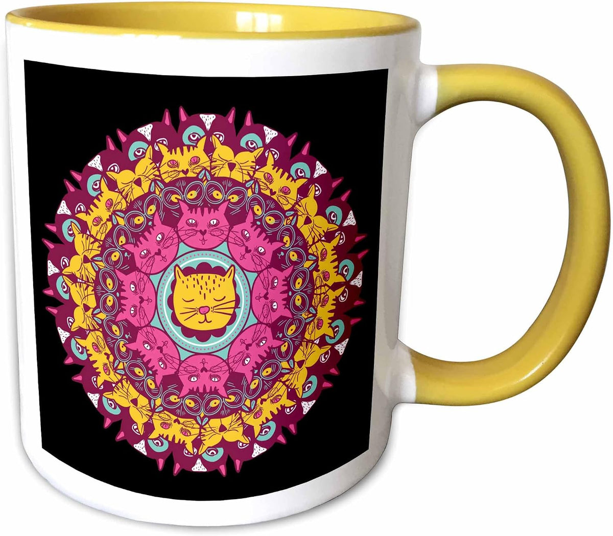 Mandala Style With Many Cats Cat Kitten Ceramic Mug