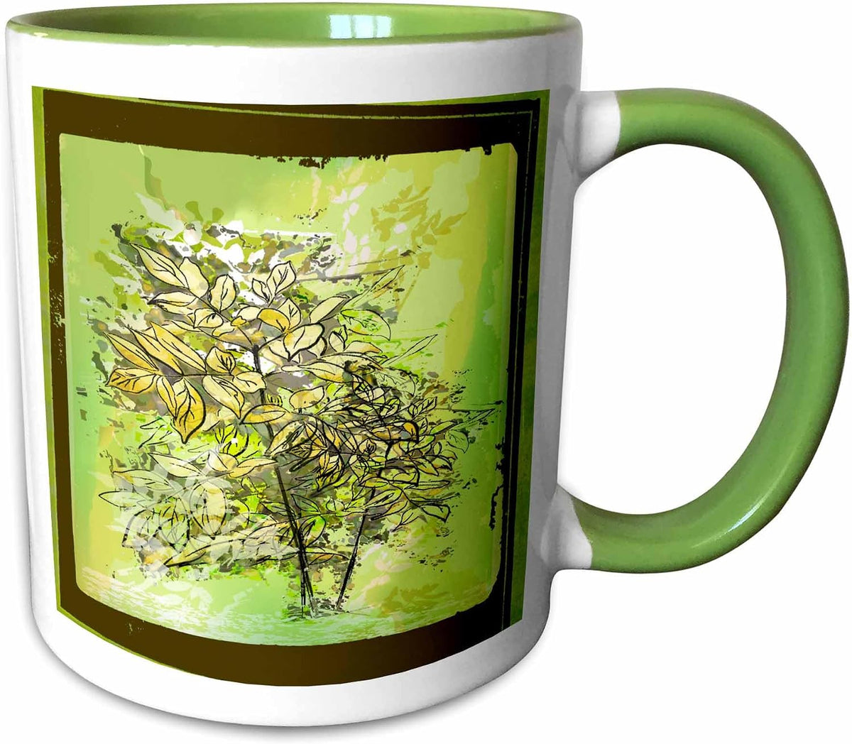 Abstrast Green Nature In Grunge Ceramic Mug