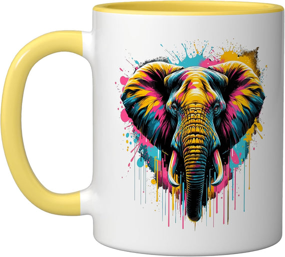 Splash Art Elephant Elephants Ceramic Mug