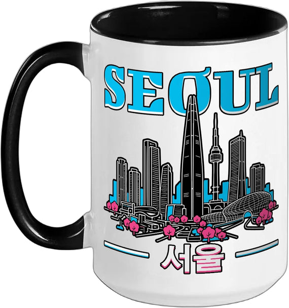 Seoul South Korea Pop South Korean Vintage Style Ceramic Mug