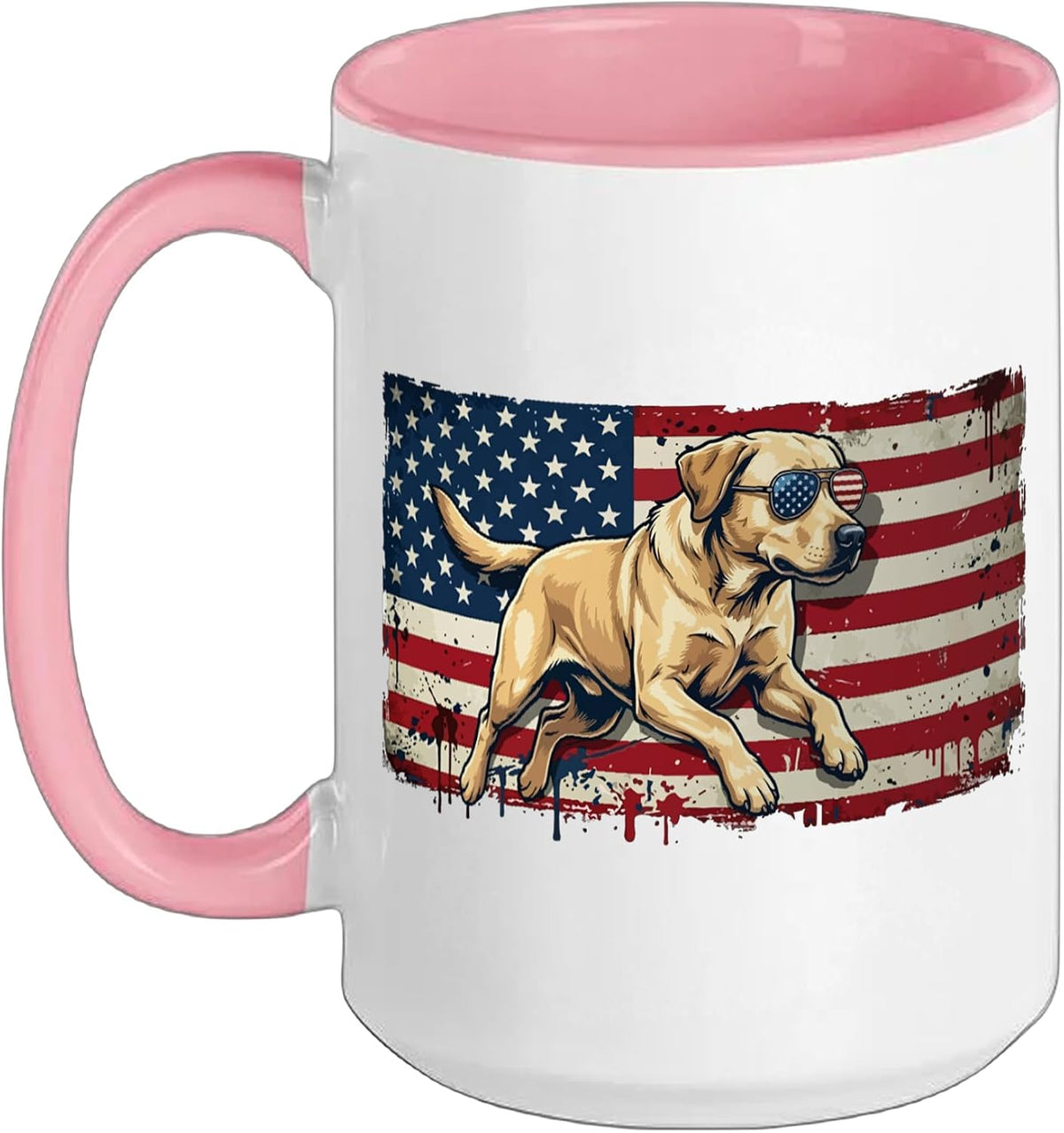 Labrador Retriever Happy Labor Day Flag Day Us Ceramic Mug