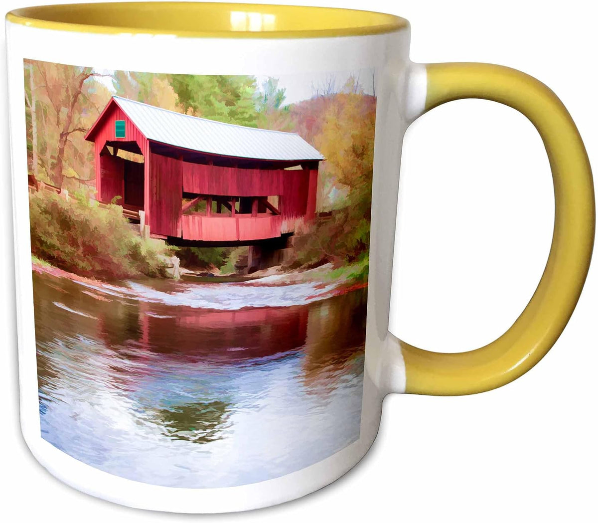 Usa, Vermont. Abstract Of Covered Bridge Ceramic Mug