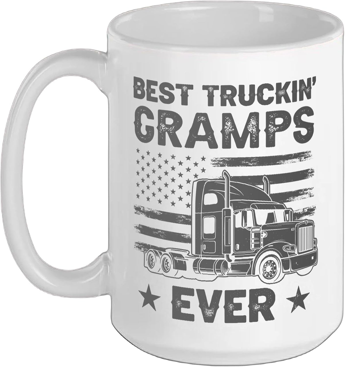 Best Truckin Gramps Ever Funny Truck Driver Semi Big Rig Ceramic Mug