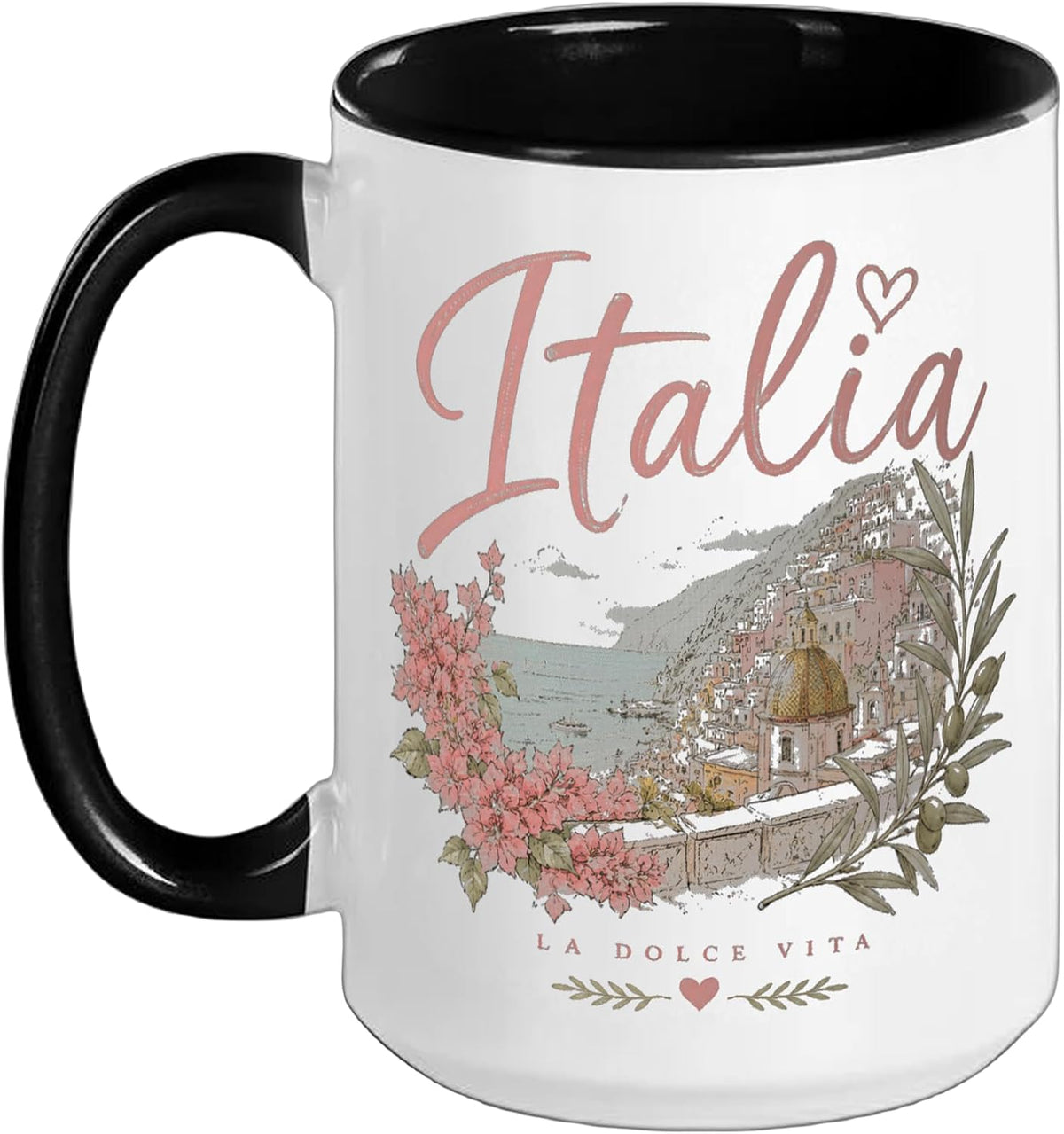Italia La Dolce Vita Floral Amalfi Coast Italian Womens Ceramic Mug