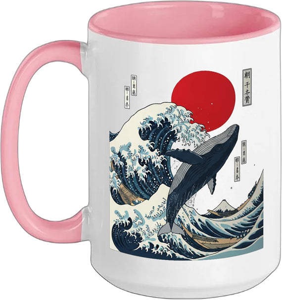 Great Wave Kanagawa Whale Watching Japanese Art Ceramic Mug