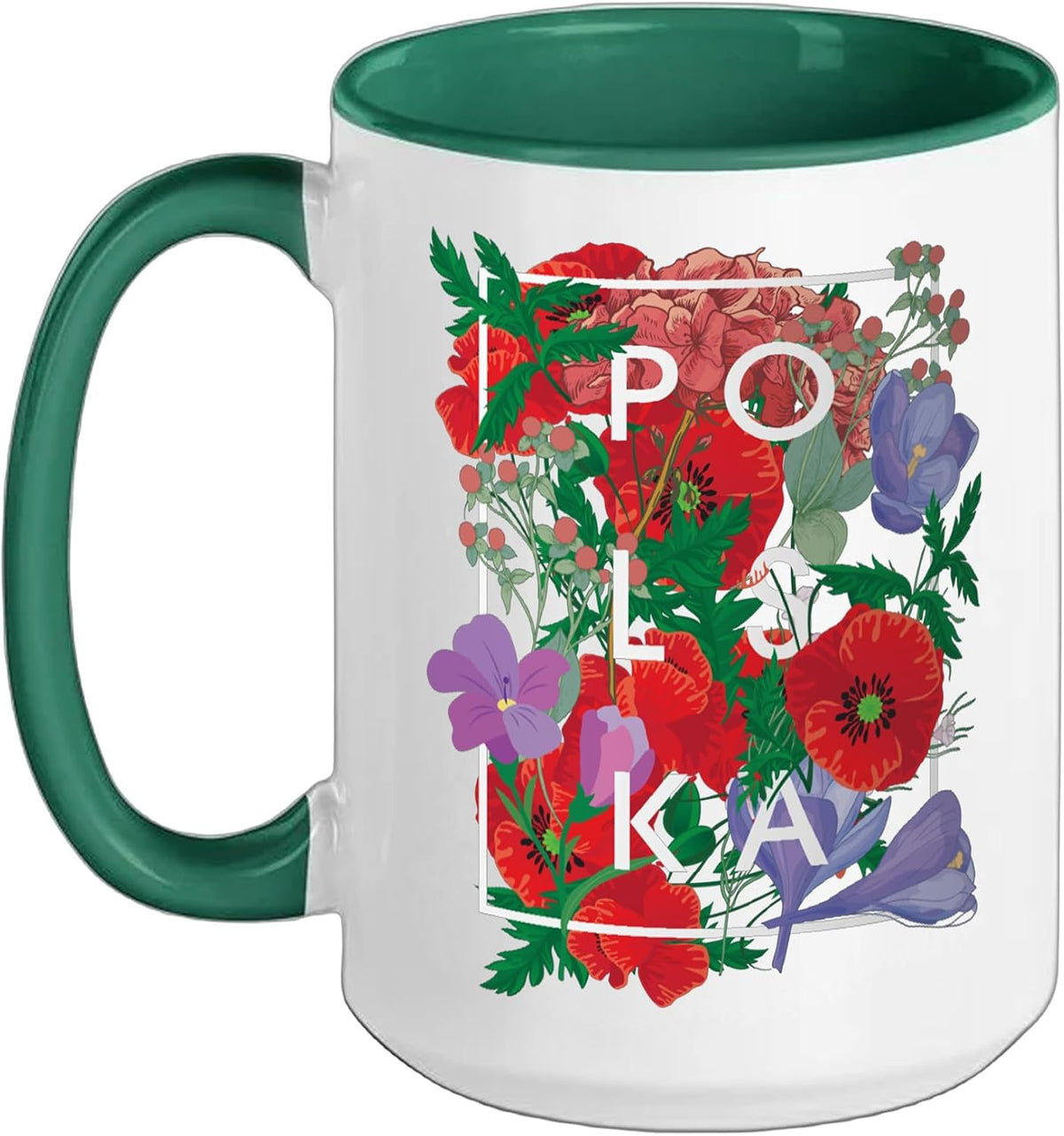 Flowers Of Poland Word Art - Polska Polish Pride Ceramic Mug
