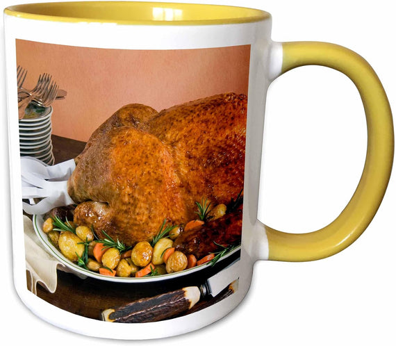 Cuisine, Roast Turkey, Potatoes, Chestnuts Thanksgiving Ceramic Mug