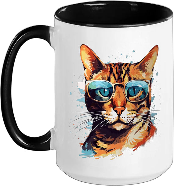Bengal Cat Lover Kitten Breed Pet - With Sunglasses Ceramic Mug