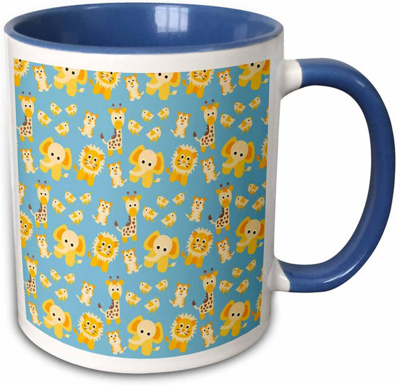 Giraffes, Elephants, Birds, Lions Animals Oh Ceramic Mug