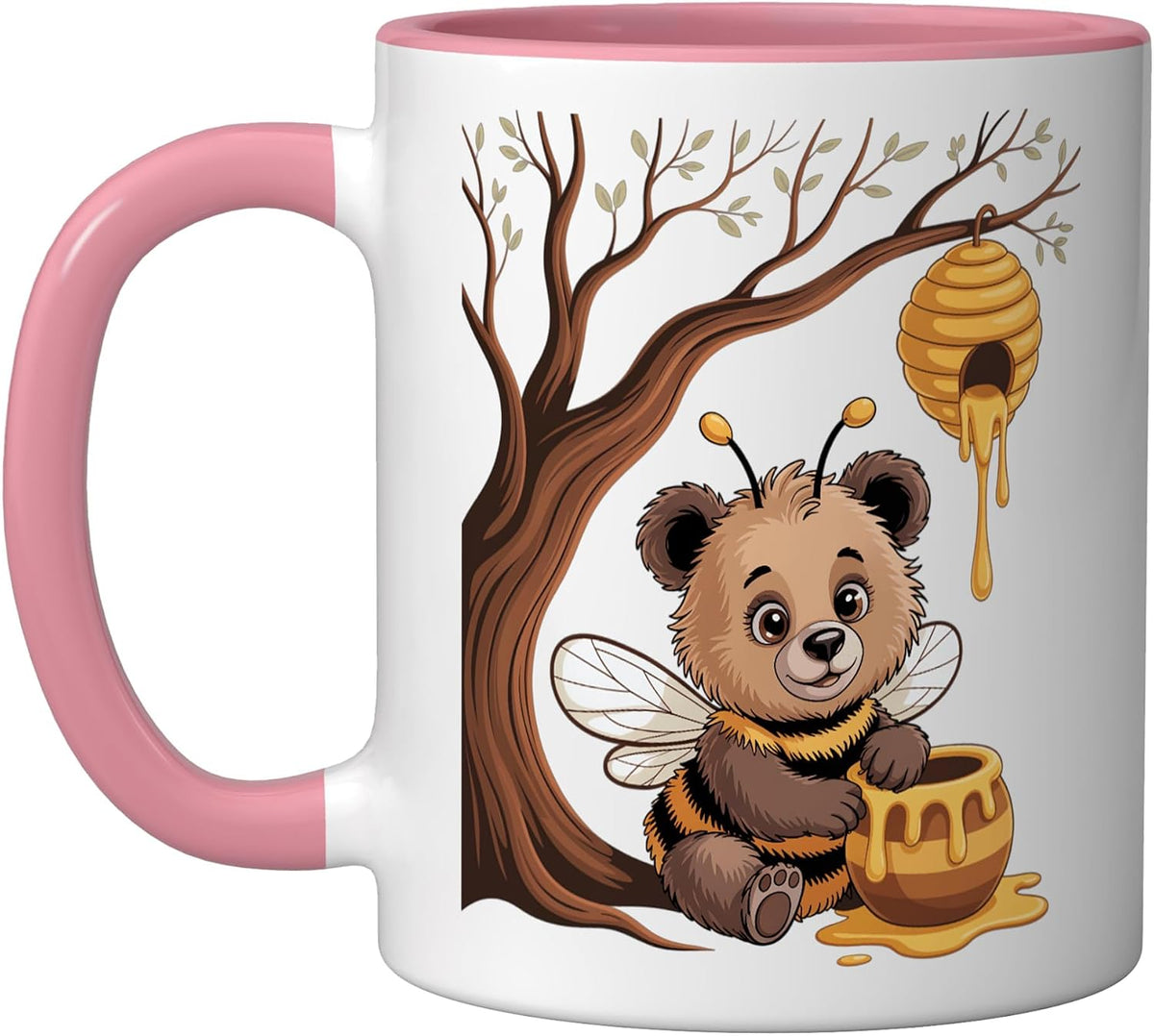 Sweet Bee Bear Beehive Honey Tree Forest Ceramic Mug
