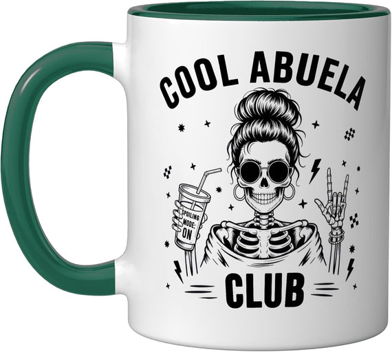 Abuela Skull Rocker Grandma Dark Ceramic Mug