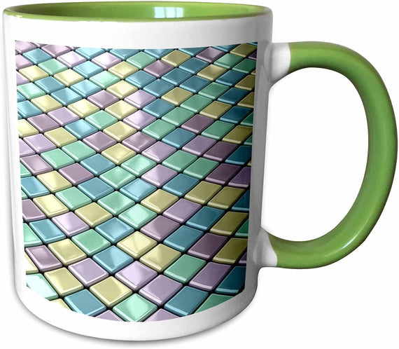 Abstract Tile Background Glossy Reflective Colored Ceramic Mug