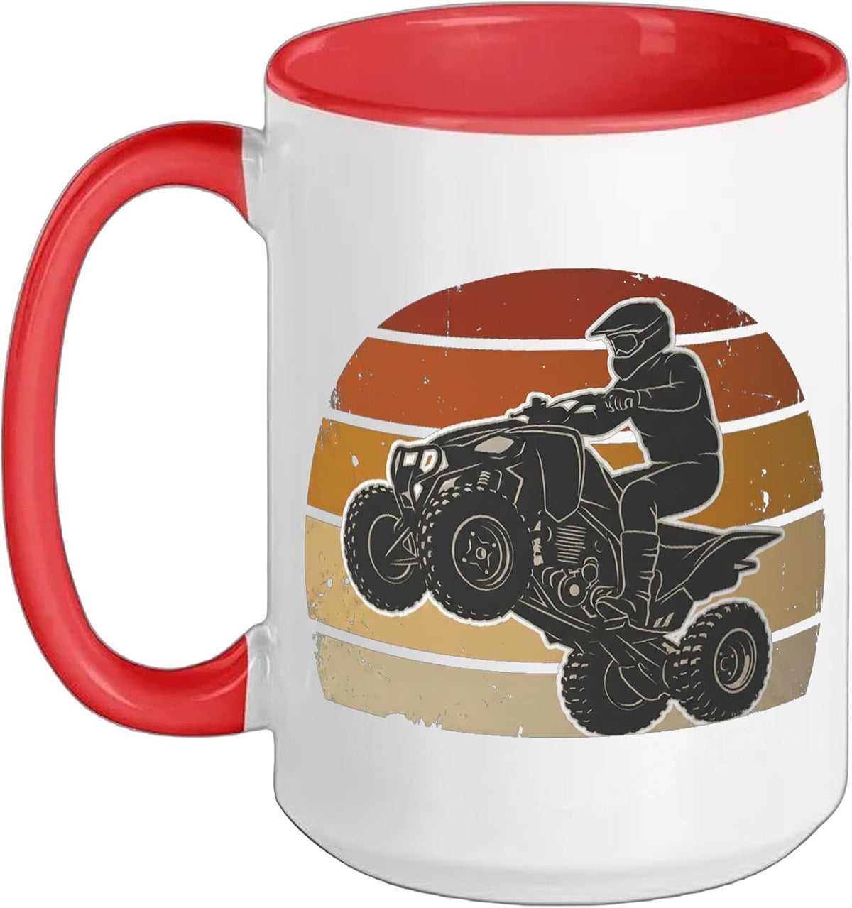 Retro Sunset Atv Four Wheeler Off Road Quad Riding Ceramic Mug