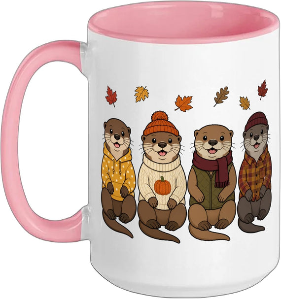 Sea Otter Fall Autumn Season Pumpkin Ceramic Mug
