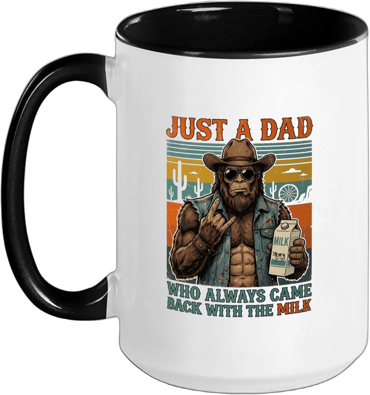 Bigfoot Papa Just A Dad Who Always Came Back With The Milk Ceramic Mug