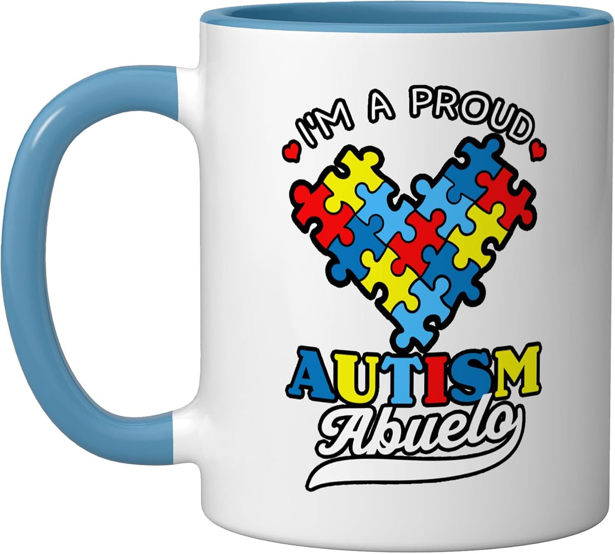 I'm A Proud Abuelo Autism Awareness Heart Autistic Ceramic Mug