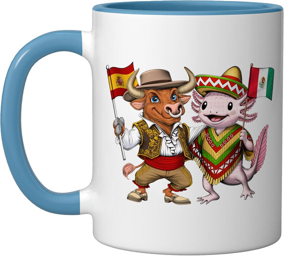 Spain Mexico Flag Spanish Mexican Roots Spanish Mexican Ceramic Mug