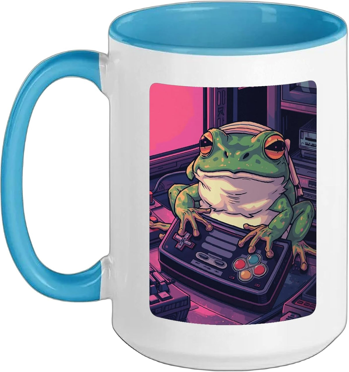 Kawaii Clothes Gamer Frog Art Cyberpunk Retro Gaming Vibes Ceramic Mug