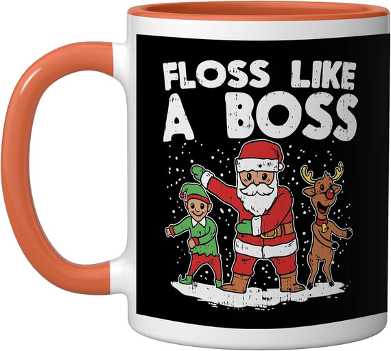 Floss Like A Boss Santa Claus Christmas Elf Reindeer Ceramic Mug