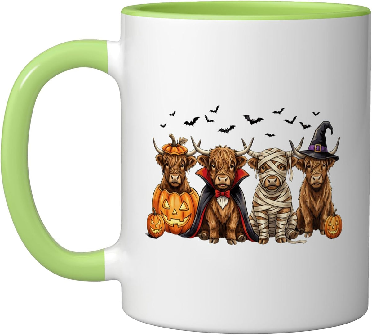Halloween Highland Cow Pumpkin Spooky Season Costume Ceramic Mug