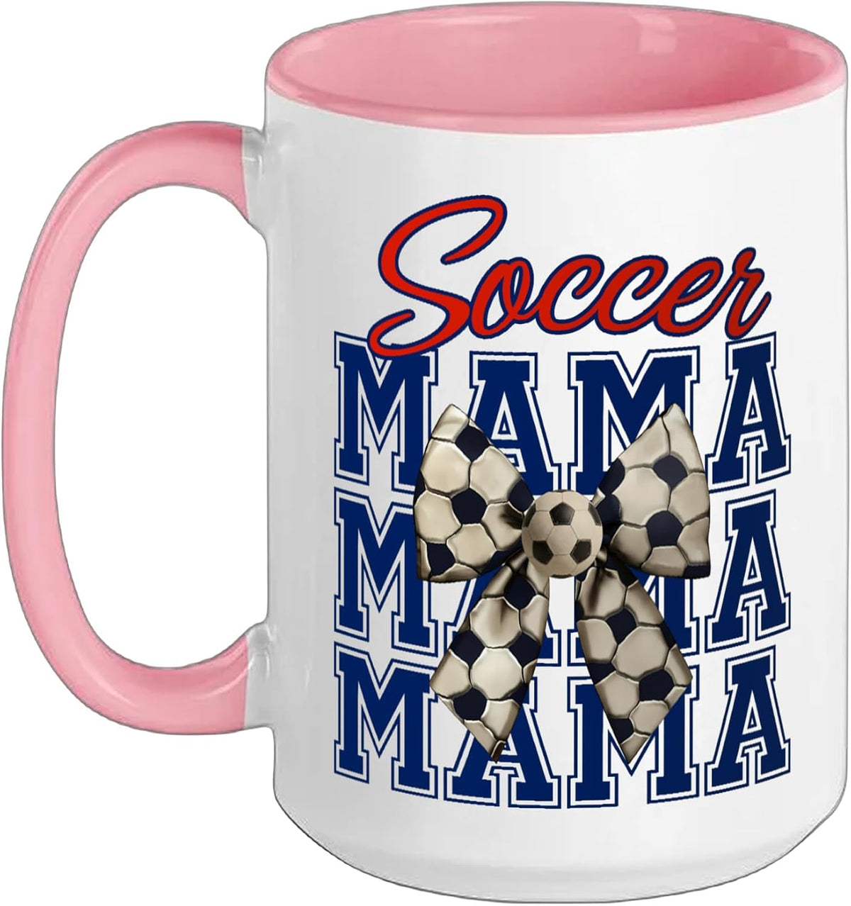 Cute Soccer Mama Coquette Bow Retro Aesthetic Ceramic Mug