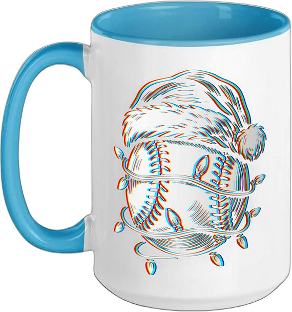 Christmas Baseball Glitch Edm Rave Xmas Ceramic Mug