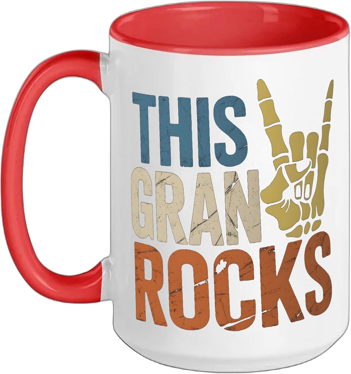This Gran Rocks Mothers Day Rock Music Skeleton Ceramic Mug
