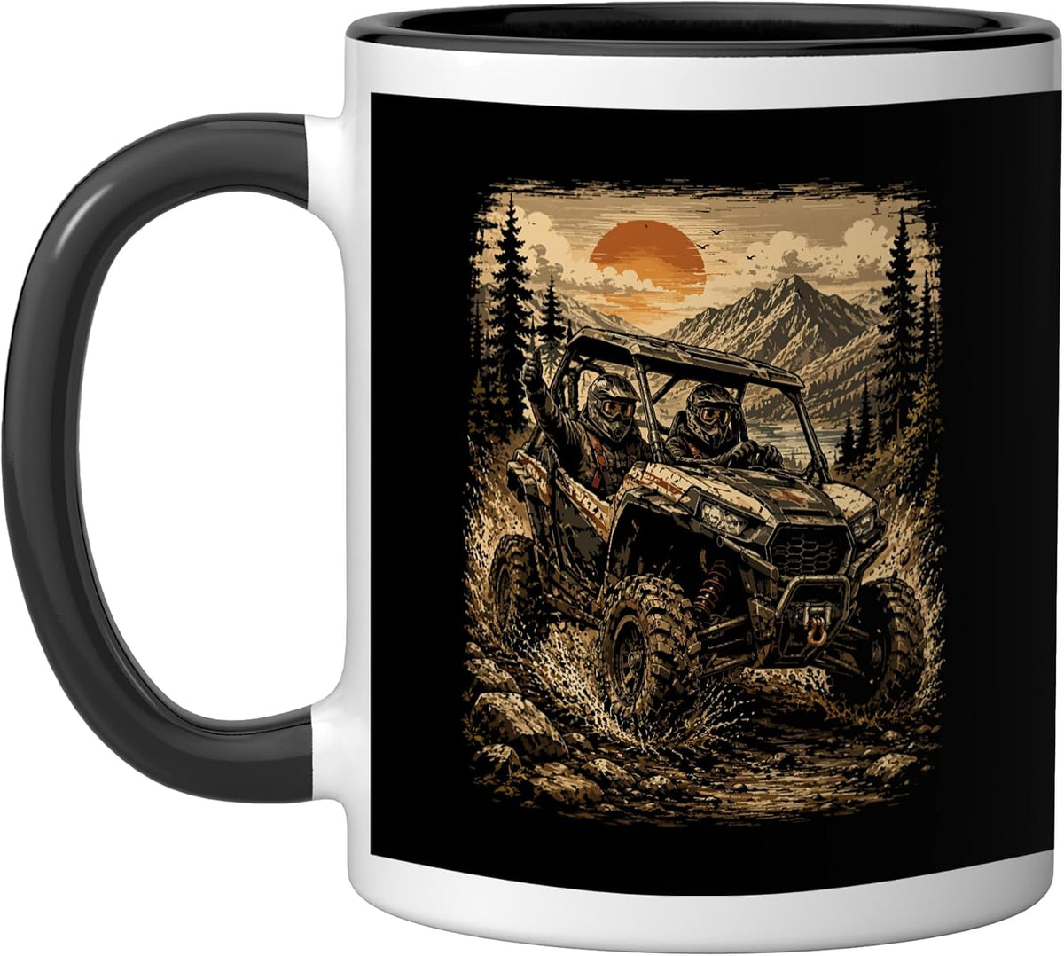 Utv Side By Side Off Road Adventure 4x4 Mountain Trail Art Ceramic Mug