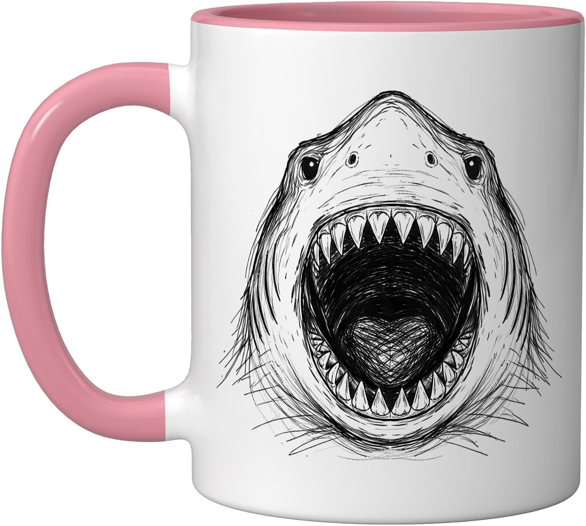 Shark Sketch Abstract Great Sharks Scribble Art Minimalist Ceramic Mug