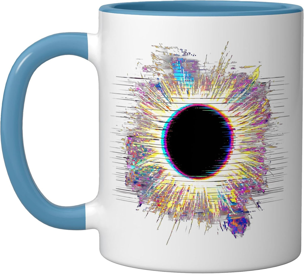 Total Solar Eclipse Glitch Art Ceramic Mug