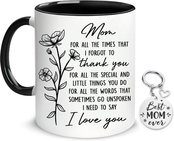 Mom Thank You Poem Flowers I Love You Ceramic Mug