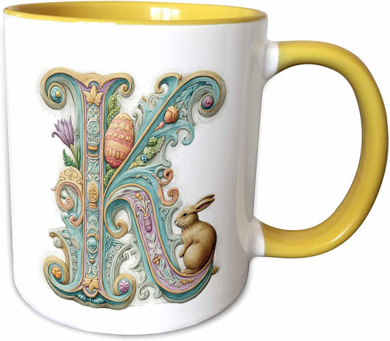 Easter Ornamental Monogram K Ceramic Mug