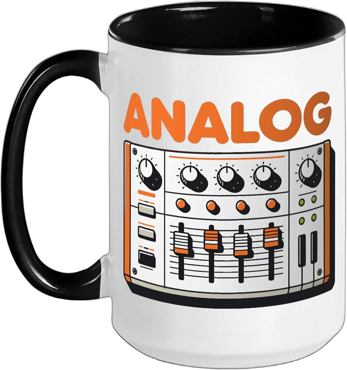 Analog Synth Lover Keyboard Musician Retro Design Ceramic Mug