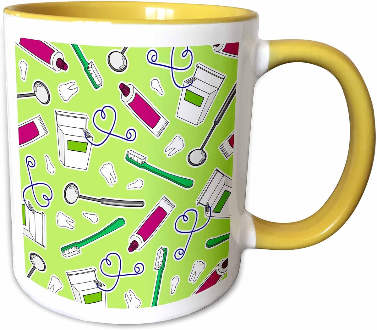 Cute Dentist Dental Hygienist Print Green Ceramic Mug
