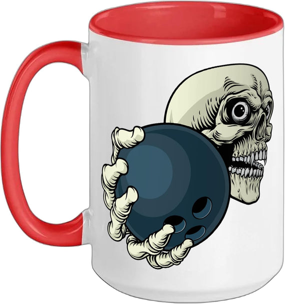 Skeleton Grim Reaper Skull Death Bowling Team Mascot Halloween Mug