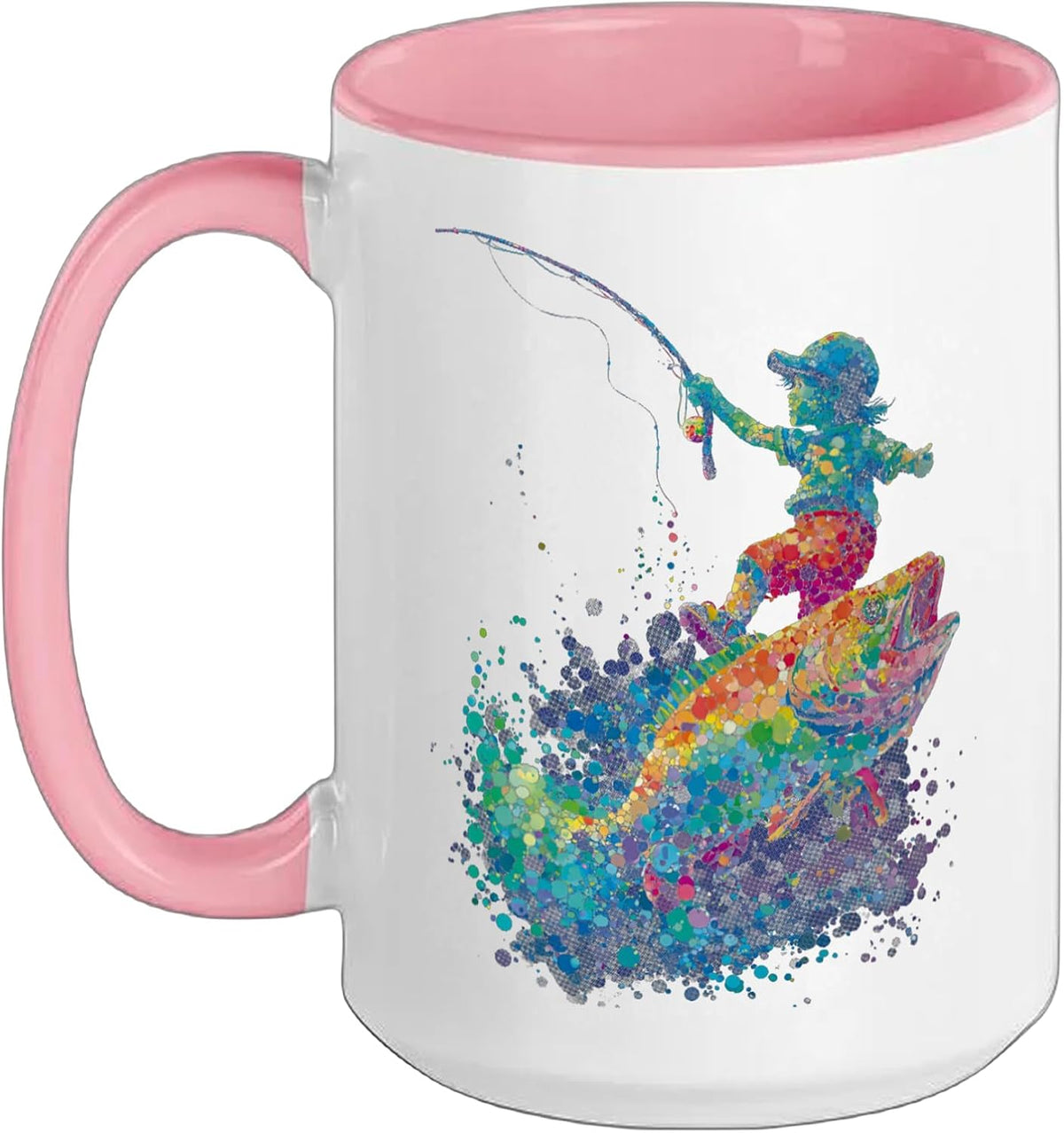 Colorful Bass Fishing Splash Design For Anglers Ceramic Mug