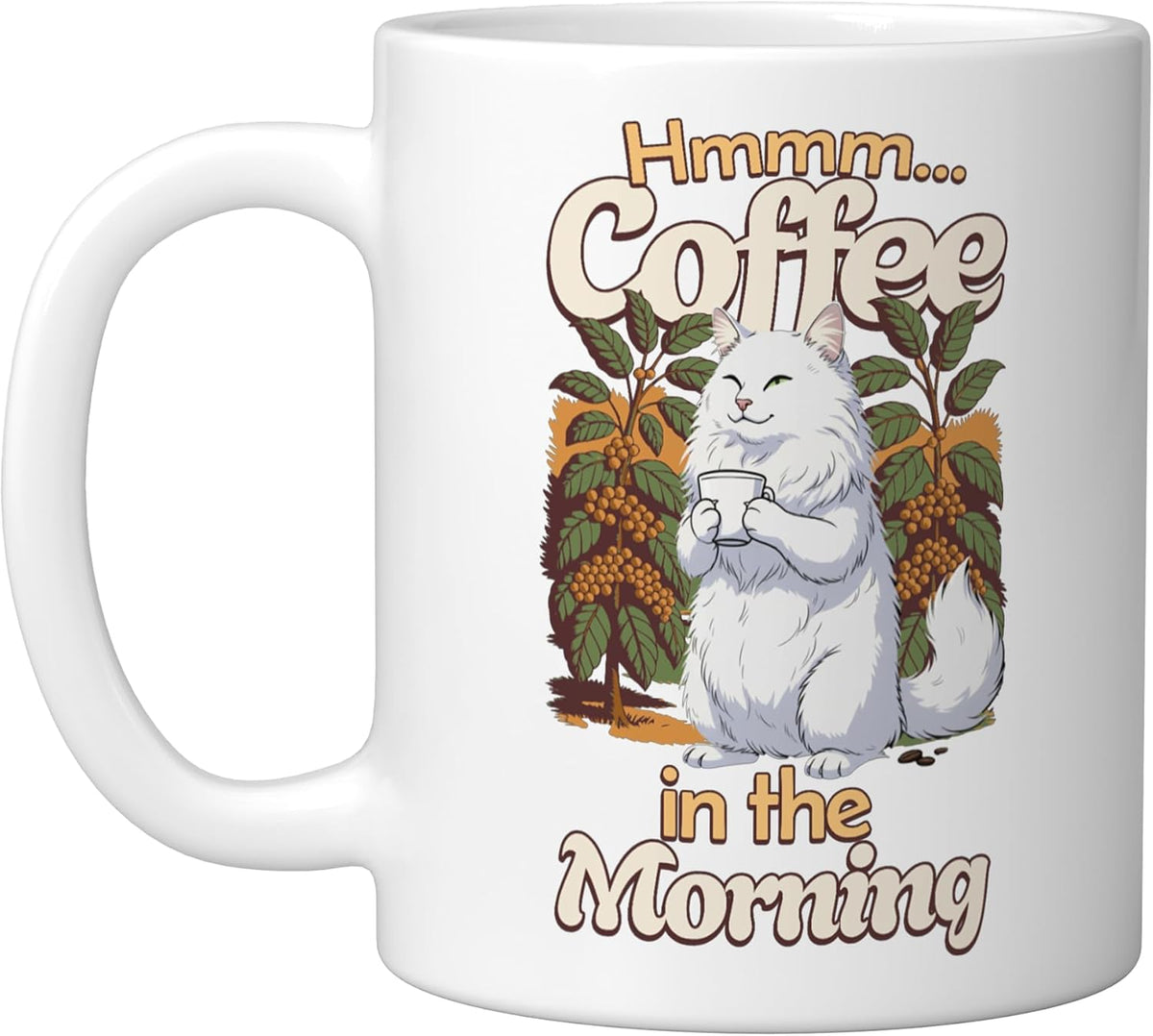 Cute Ragamuffin Cat And Of Coffee In The Morning Ceramic Mug
