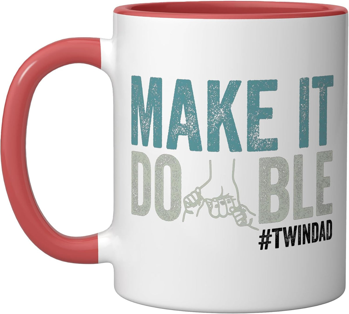 Make It A Double Twin Dad New Dad Expecting Twins Ceramic Mug