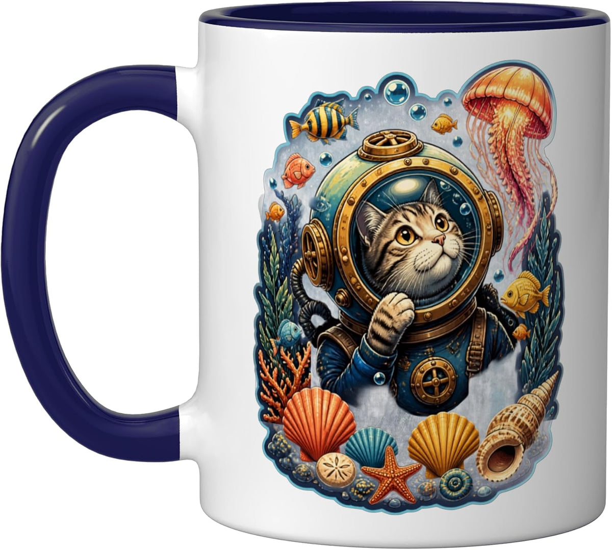 Cat Motif Art Design Gifts Cute Kitten Ceramic Mug