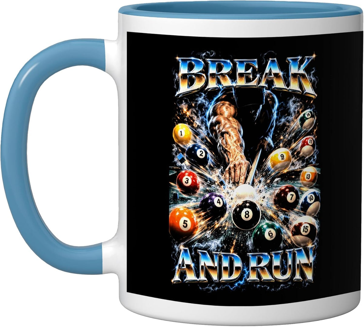 Pool Billiard Break And Run Eight Ball Player Design Ceramic Mug