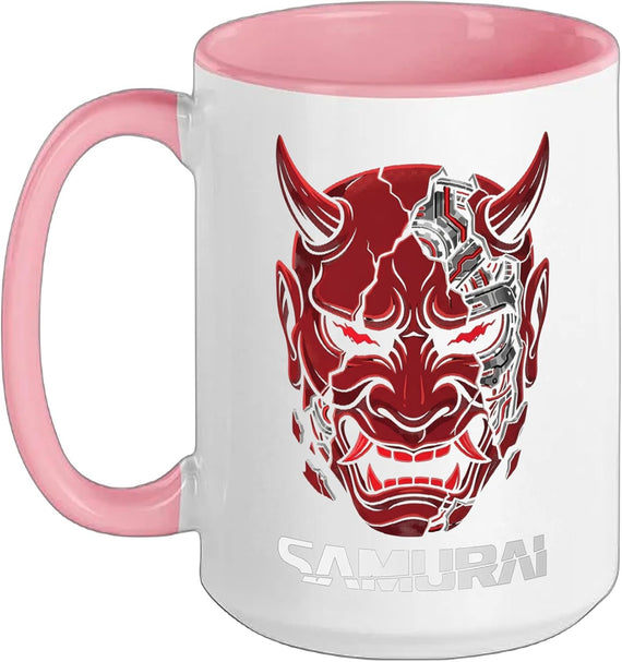 Cyber Samurai Tshirt Japanese Demon Mask Edge Runners Ceramic Mug
