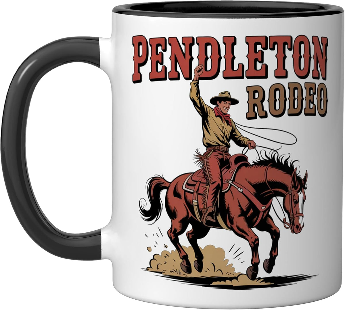 Pendleton Rodeo Vintage Cowboy Bronc Rider Ceramic Mug