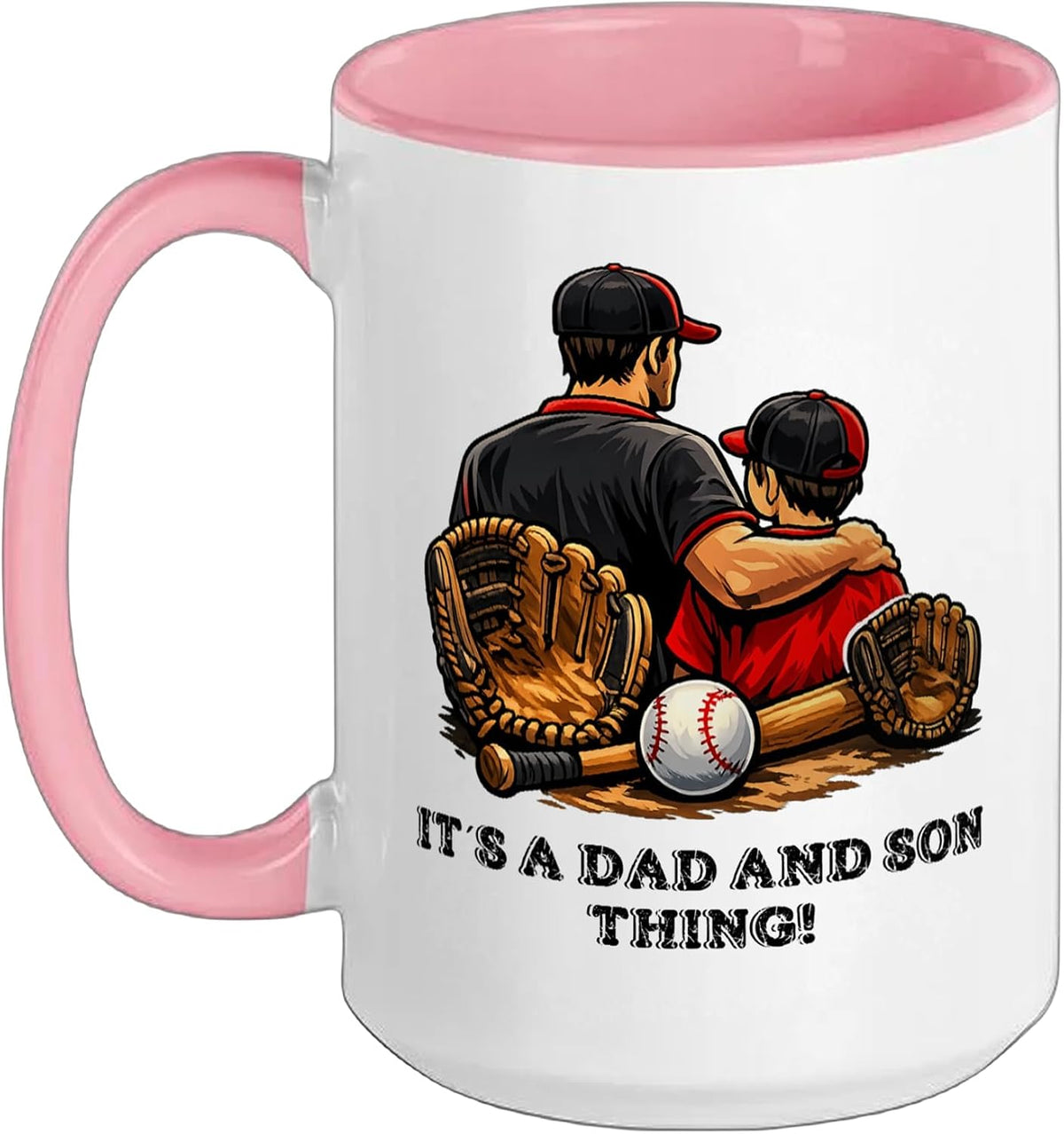 Father Son Baseball Design - Father's Day Ceramic Mug