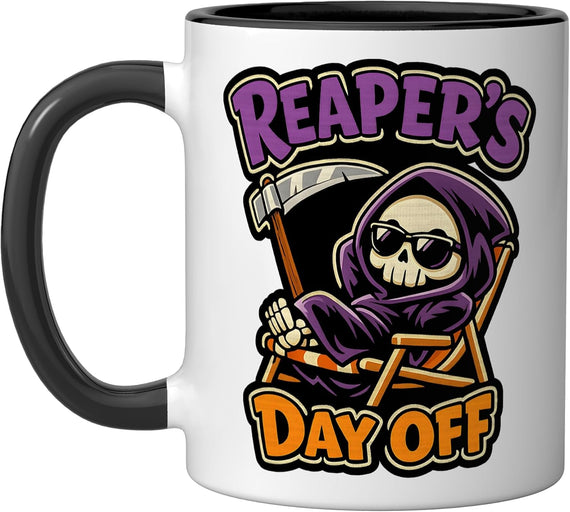 Funny Halloween Grim Reaper Reapers Day Off Ceramic Mug