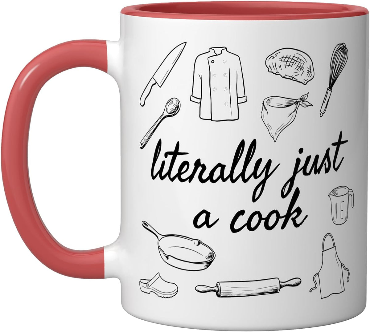 Literally Just A Cook Line Icons Ceramic Mug