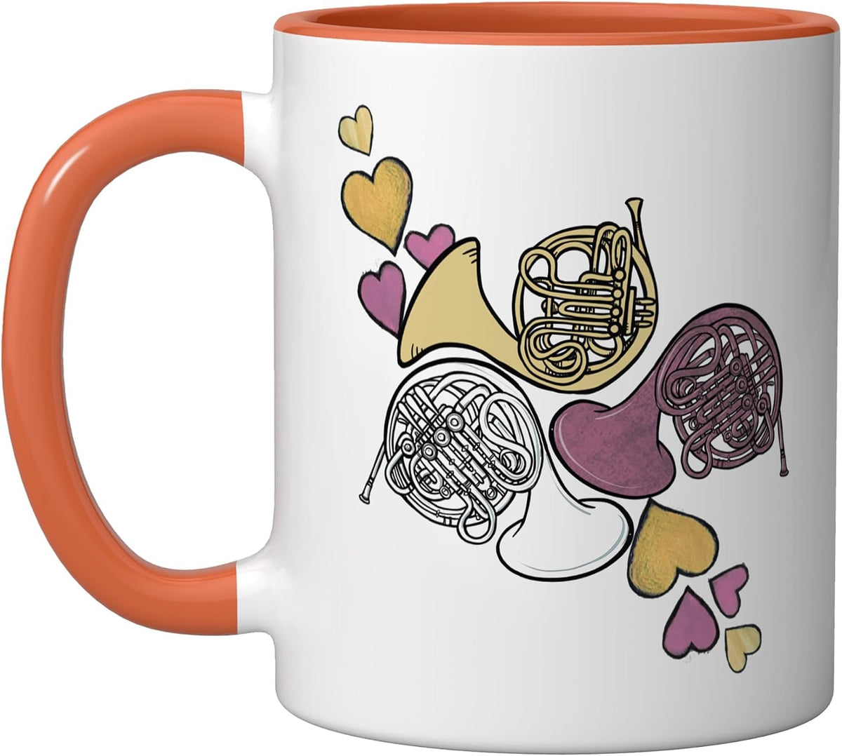 French Horns Illustration French Horn Player Ceramic Mug