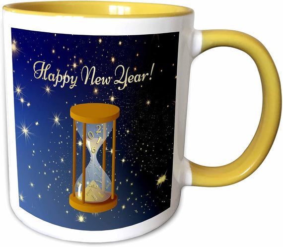 Hour Glass Years Falling, Happy New Year Ceramic Mug