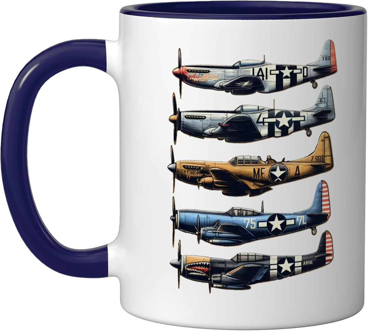 Ww2 Planes P51 Mustang F4u Corsair B17 P47 Thunderbolt Ceramic Mug