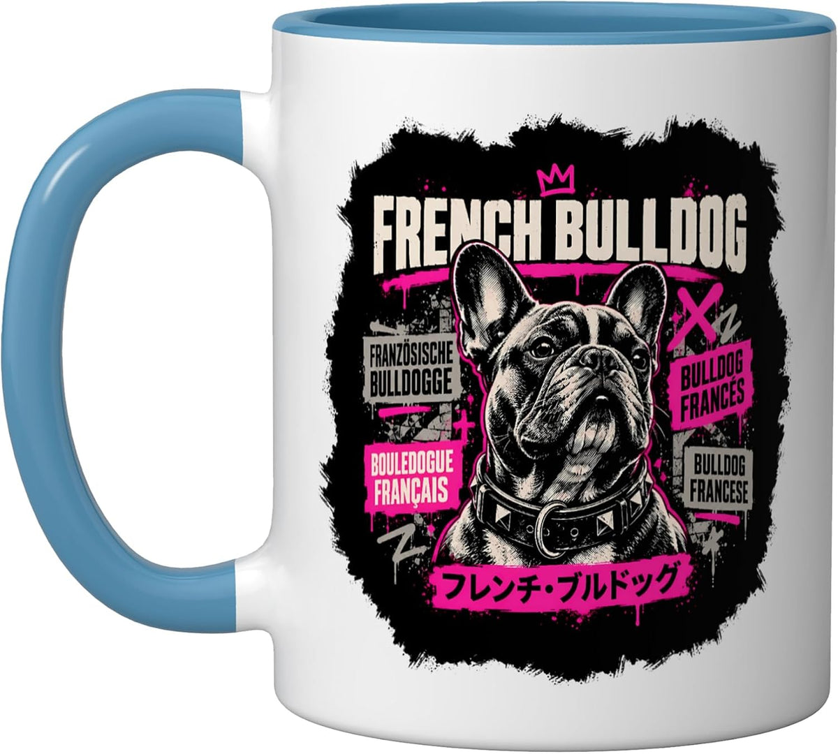 French Bulldog Streetwear Multilingual Dog Owner Ceramic Mug